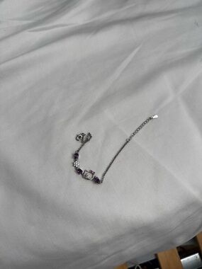 Hello Kitty Silver-Tone Bracelet with Purple Accents